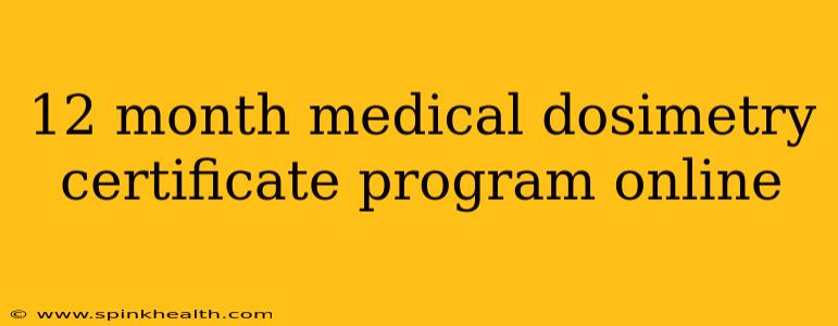 12 month medical dosimetry certificate program online