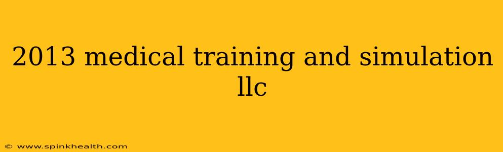 2013 medical training and simulation llc