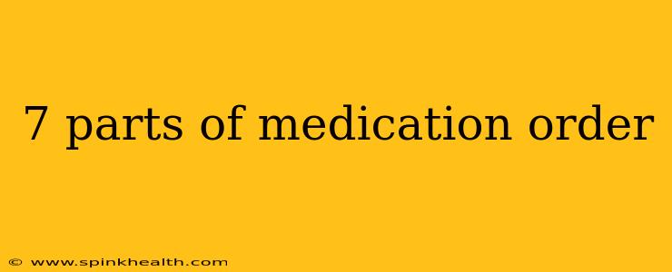 7 parts of medication order