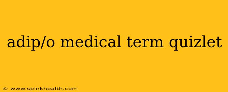 adip/o medical term quizlet