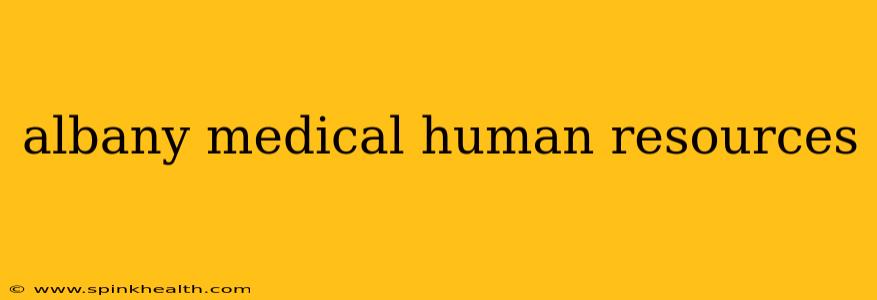 albany medical human resources