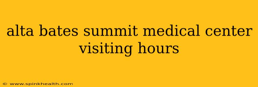 alta bates summit medical center visiting hours