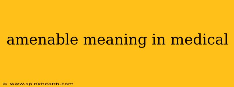 amenable meaning in medical
