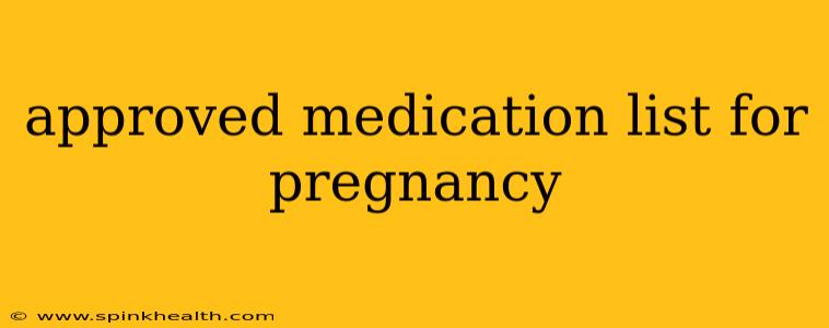 approved medication list for pregnancy