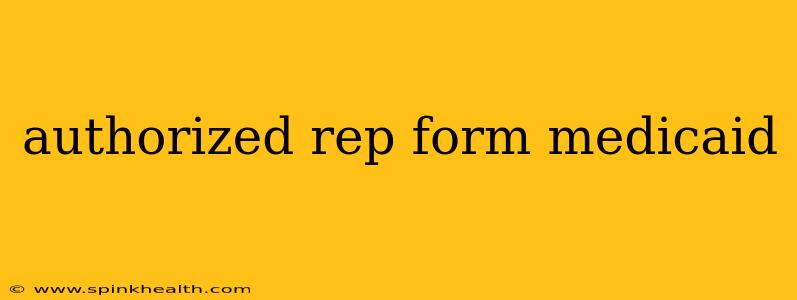 authorized rep form medicaid