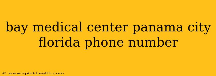 bay medical center panama city florida phone number