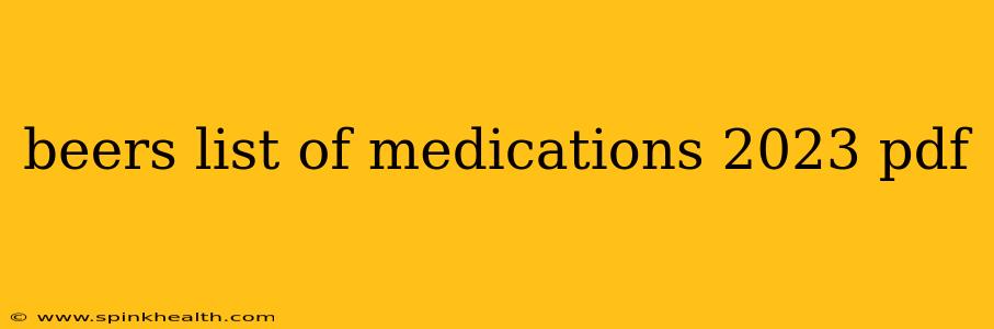 beers list of medications 2023 pdf