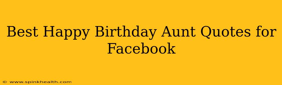 Best Happy Birthday Aunt Quotes for Facebook