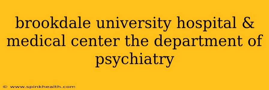 brookdale university hospital & medical center the department of psychiatry