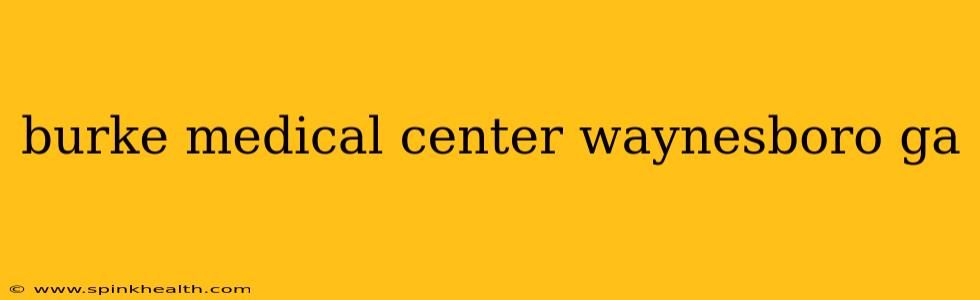 burke medical center waynesboro ga