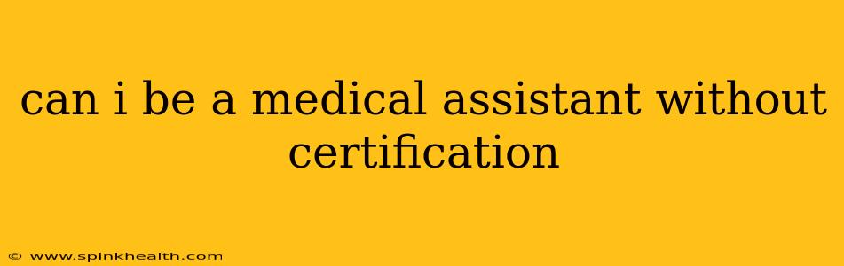 can i be a medical assistant without certification