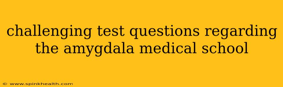 challenging test questions regarding the amygdala medical school