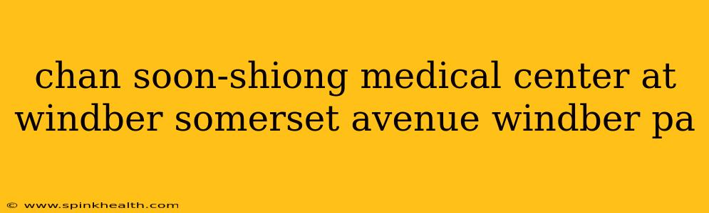 chan soon-shiong medical center at windber somerset avenue windber pa