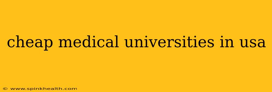 cheap medical universities in usa