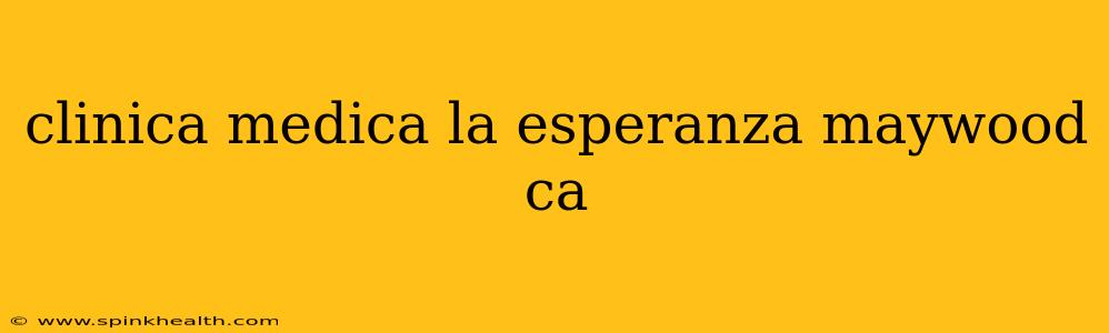 clinica medica la esperanza maywood ca