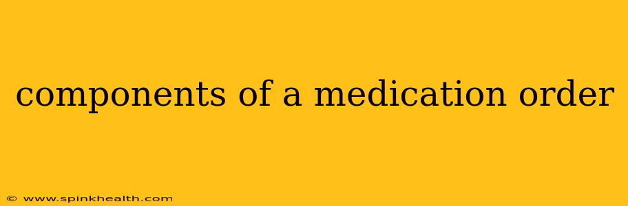 components of a medication order