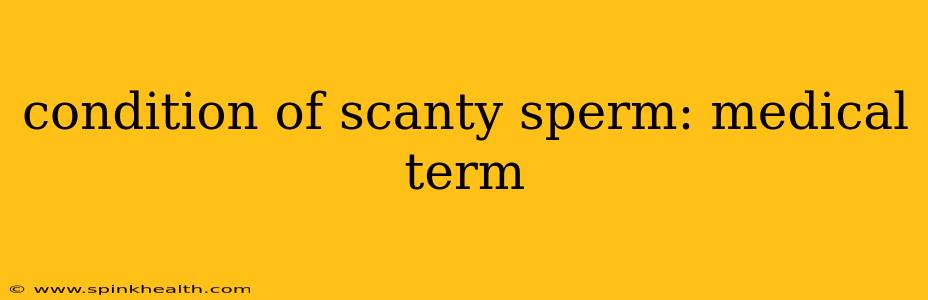 condition of scanty sperm: medical term