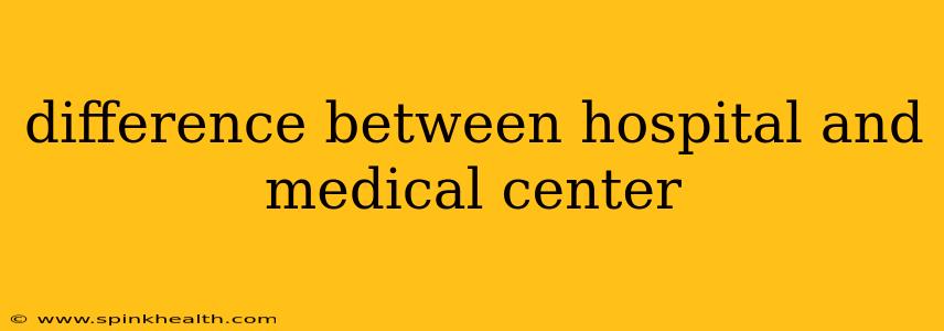 difference between hospital and medical center