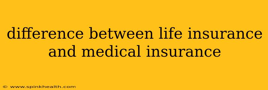 difference between life insurance and medical insurance