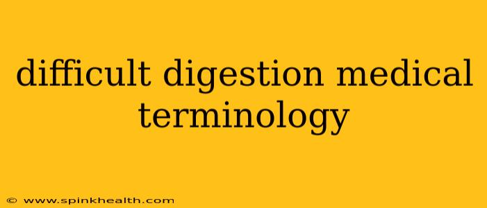 difficult digestion medical terminology