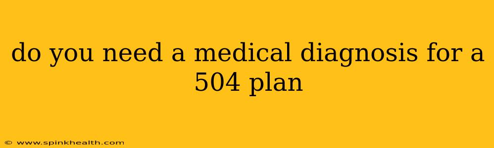 do you need a medical diagnosis for a 504 plan