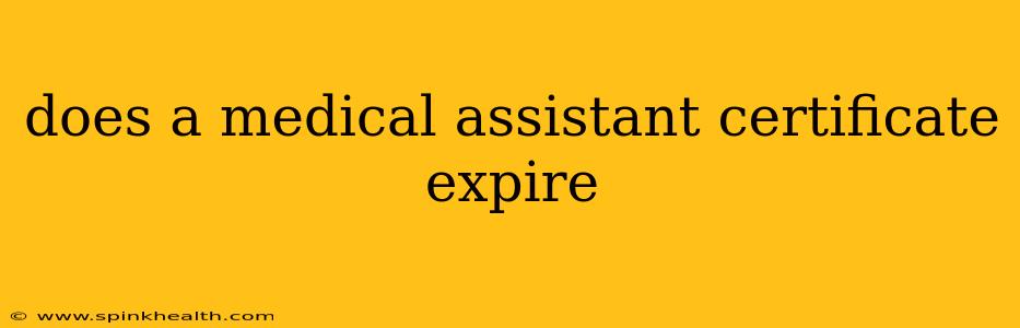 does a medical assistant certificate expire