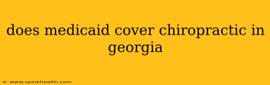 does medicaid cover chiropractic in georgia