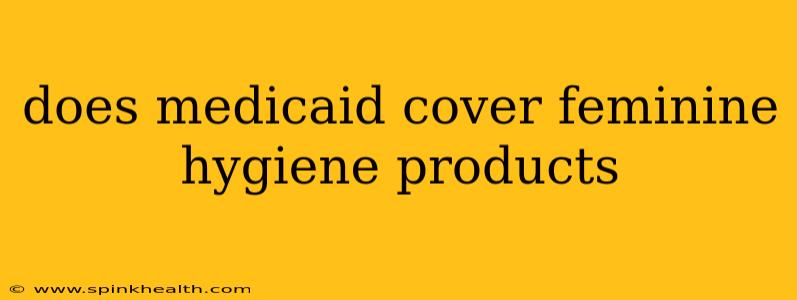 does medicaid cover feminine hygiene products
