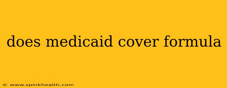 does medicaid cover formula
