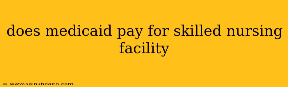 does medicaid pay for skilled nursing facility