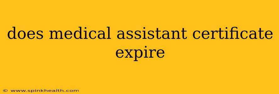 does medical assistant certificate expire