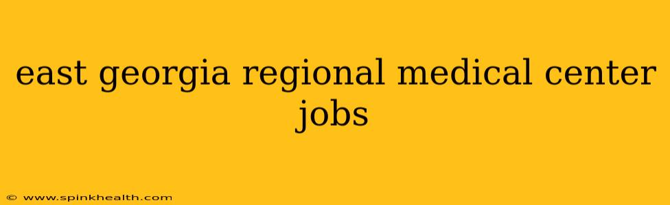 east georgia regional medical center jobs