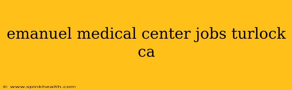 emanuel medical center jobs turlock ca