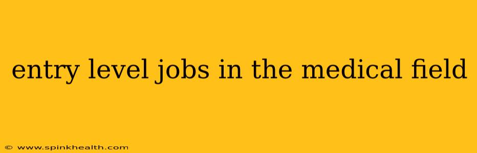 entry level jobs in the medical field