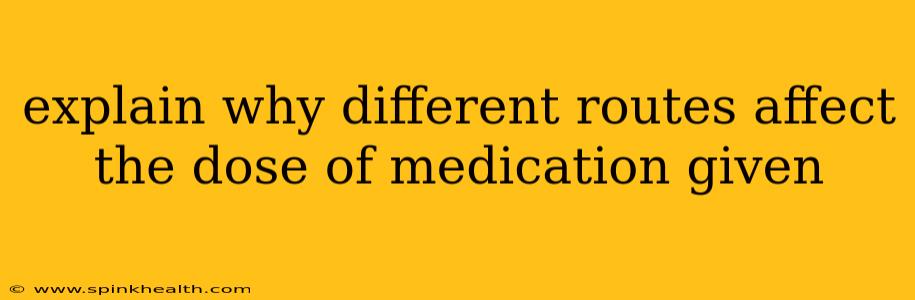 explain why different routes affect the dose of medication given