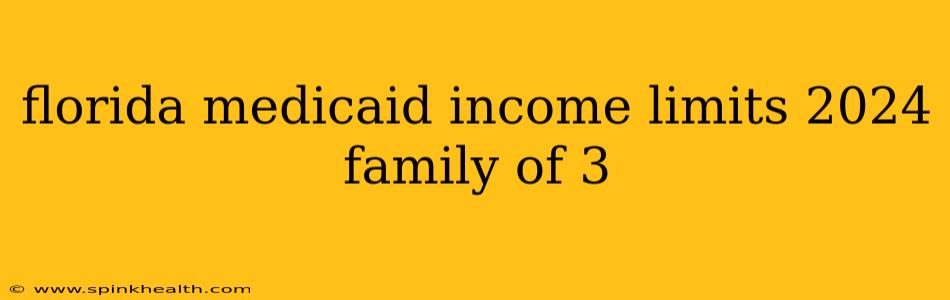 florida medicaid income limits 2024 family of 3