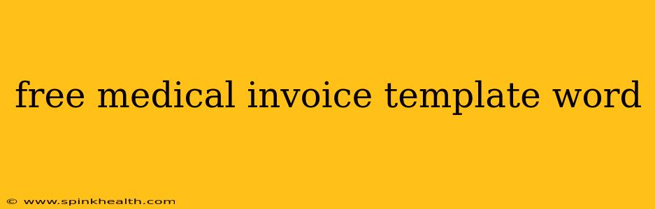 free medical invoice template word