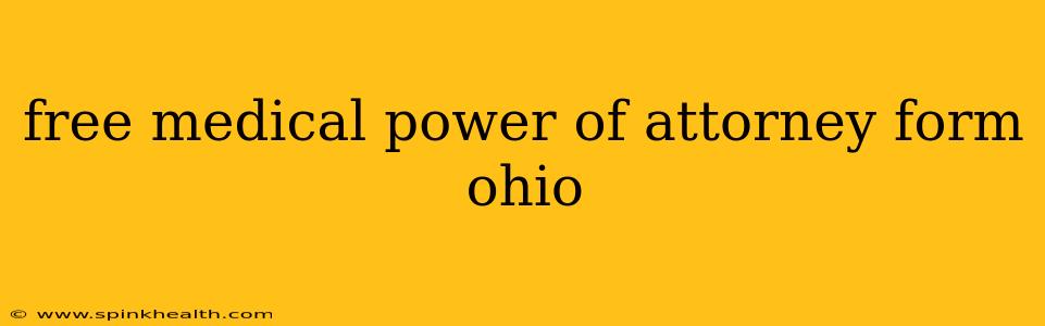 free medical power of attorney form ohio