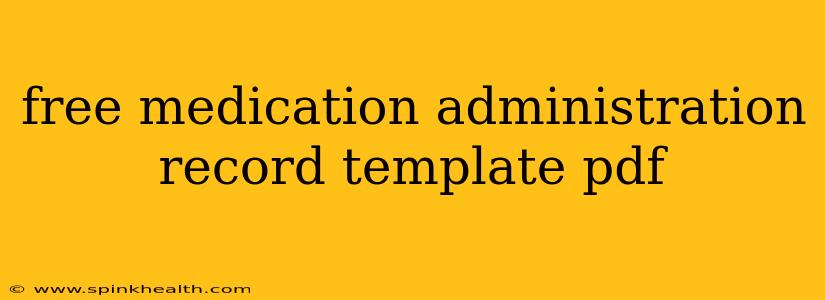 free medication administration record template pdf