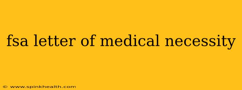 fsa letter of medical necessity