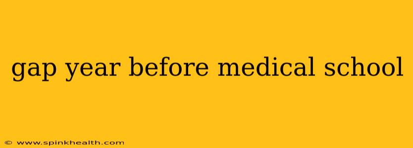gap year before medical school