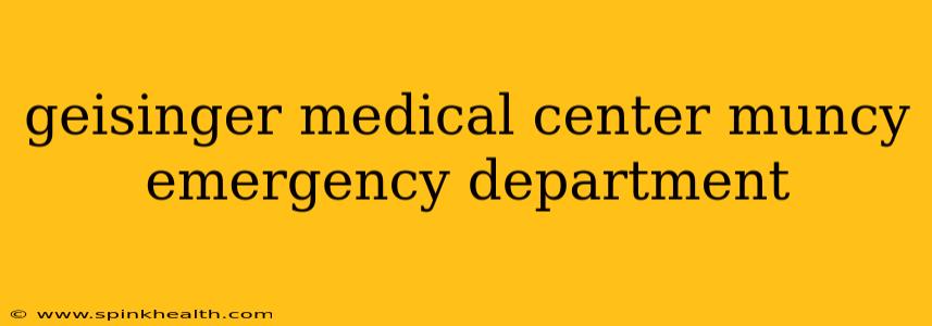 geisinger medical center muncy emergency department