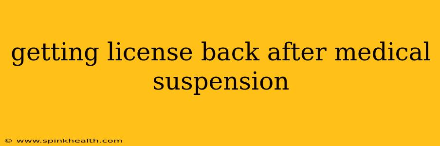 getting license back after medical suspension