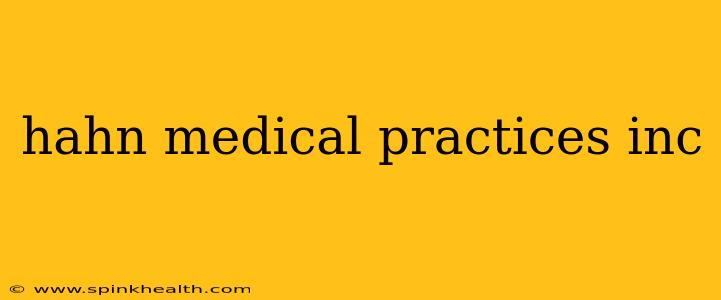 hahn medical practices inc