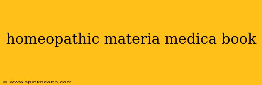 homeopathic materia medica book