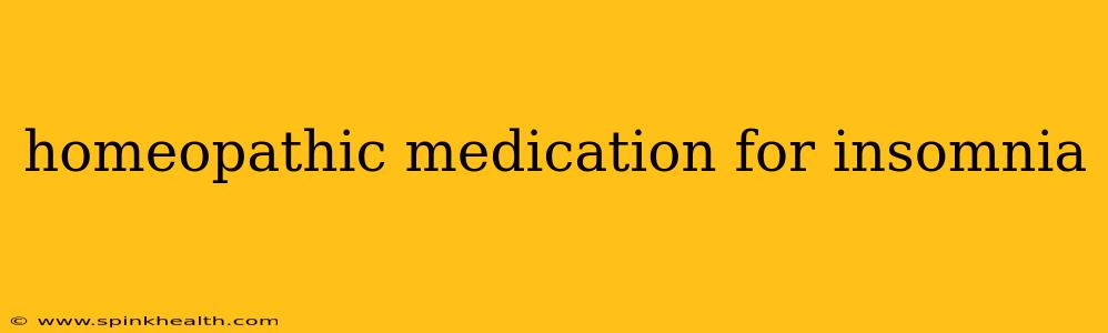 homeopathic medication for insomnia
