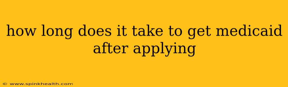 how long does it take to get medicaid after applying
