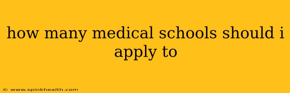 how many medical schools should i apply to