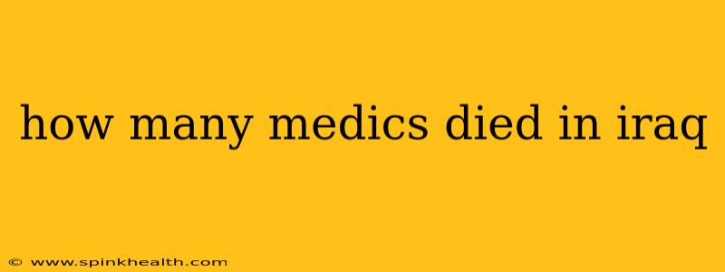 how many medics died in iraq