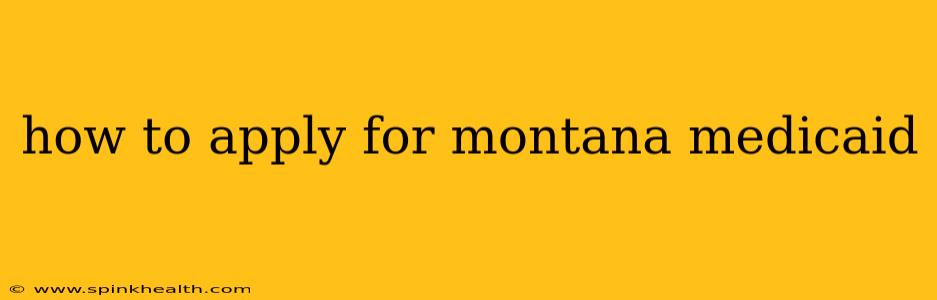 how to apply for montana medicaid